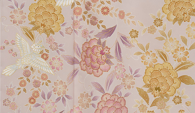 画像3:美術友禅山之内訪問着『正倉院花喰鳥唐華紋』(本糊糸目工程)伝統的工芸品京友禅