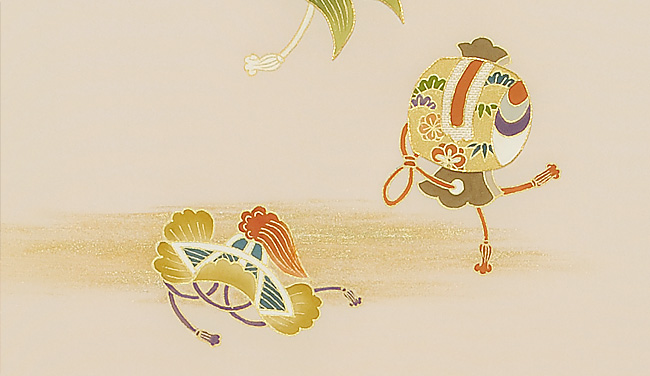 画像3:美術友禅山之内別誂付下『宝尽くし』(本糊糸目工程)伝統的工芸品京友禅