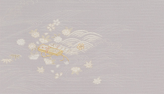 画像3:美術友禅山之内別誂付下『吉祥草花文箱文』(本糊糸目工程)伝統的工芸品京友禅