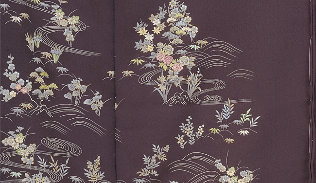 画像3:美術友禅山之内訪問着『小花四季草花図』(ゴム糸目工程)伝統的工芸品京友禅