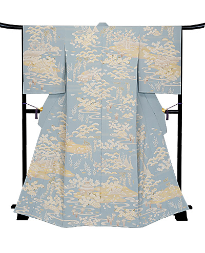 画像2:美術友禅山之内訪問着『茶ヶ辻』(本糊糸目工程)伝統的工芸品京友禅