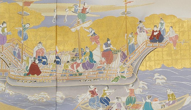 画像3:美術友禅山之内訪問着『琳派南蛮屏風』(本糊糸目工程)伝統的工芸品京友禅