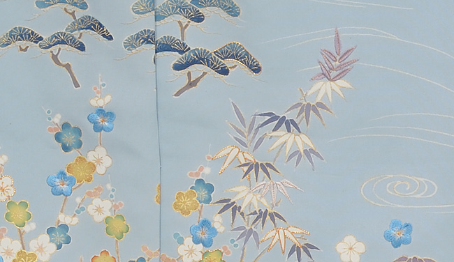画像3:美術友禅山之内訪問着『松竹梅』(本糊糸目工程)伝統的工芸品京友禅