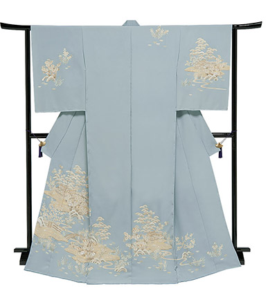 画像2:美術友禅山之内訪問着『茶屋辻』(本糊糸目工程)伝統的工芸品京友禅