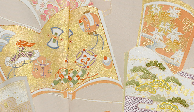 画像3:美術友禅山之内色留袖『吉祥冊子菱田彩文』(本糊糸目工程)伝統的工芸品京友禅