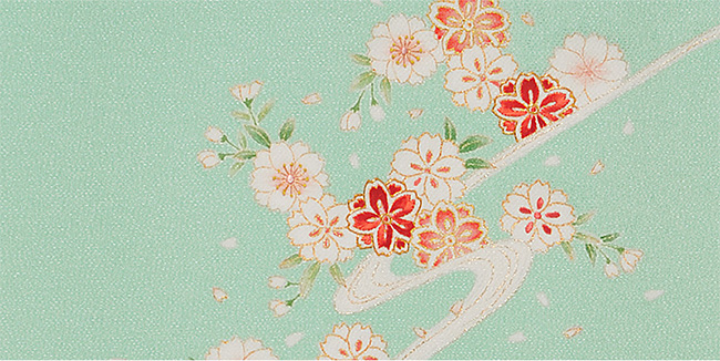 画像3:美術友禅山之内名古屋帯『八重の桜』(本糊糸目工程)伝統的工芸品京友禅