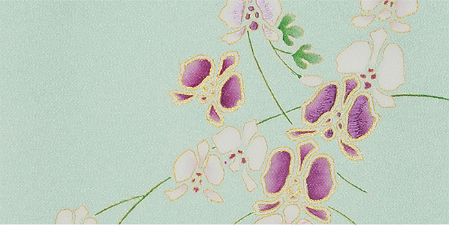 画像3:美術友禅山之内名古屋帯『胡蝶蘭』(本糊糸目工程)伝統的工芸品京友禅