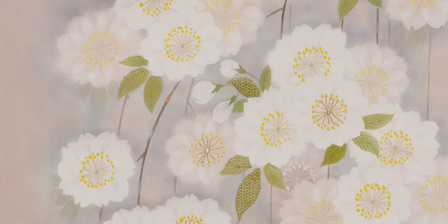 画像3:美術友禅山之内名古屋帯『八重桜』(濡れ描き工程)伝統的工芸品京友禅